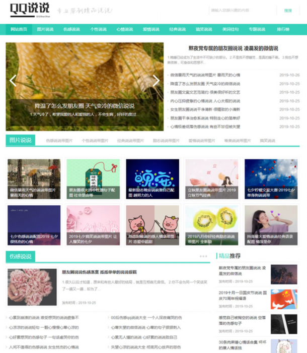 全新QQ空间日志说说类网站源码（带手机版数据同步）-D42资源网