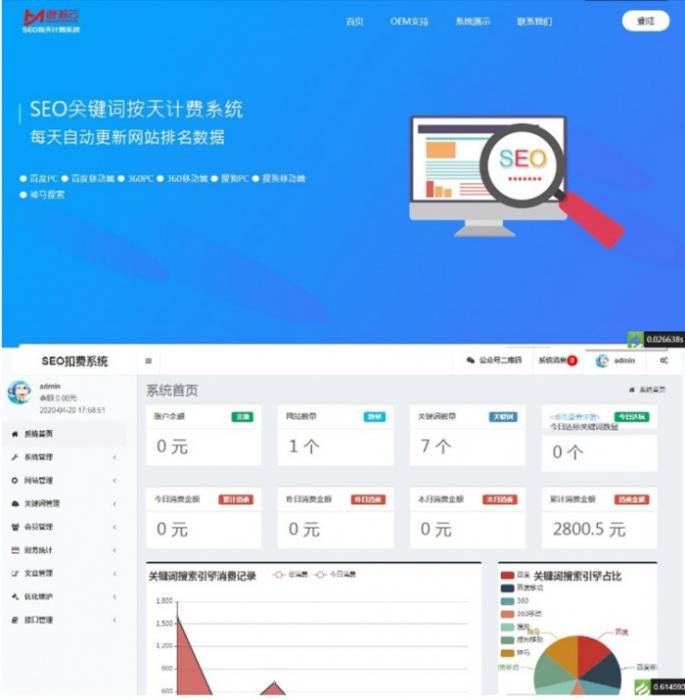 最新按天扣费的SEO系统网站源码 免费分享 附图文安装教程-D42资源网