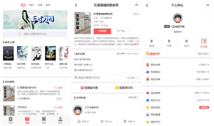 PTCMS小说聚合网站系统源码 带会员收费机制-D42资源网