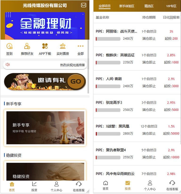 影视投资理财源码 电影项目众筹票房分红源码+对接免签支付修复短信+视频教程-D42资源网