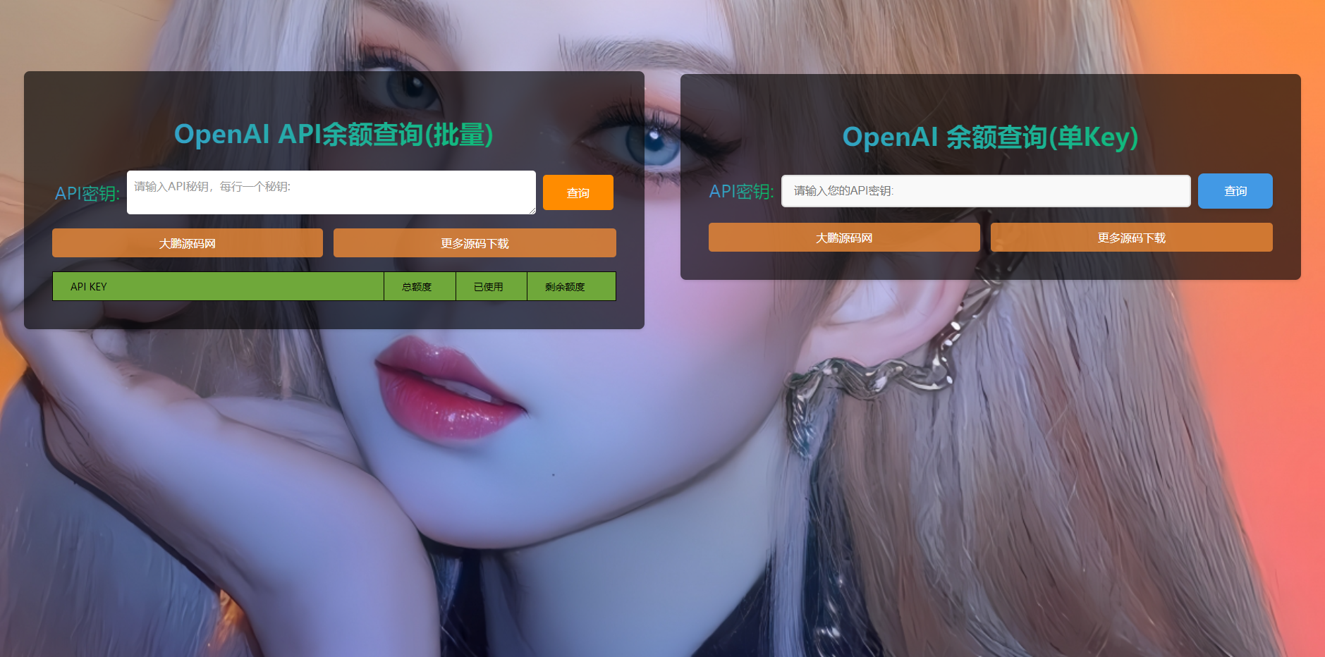 D1142 OpenAI API余额批量查询 html源码-D42资源网